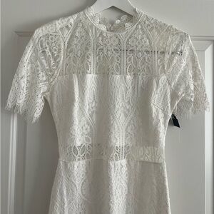 Lulus White Lace Midi Dress Size S Bridal Shower Graduation Summer